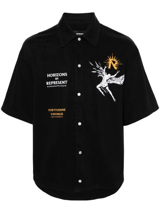 Black Icarus Lyocell Shirt