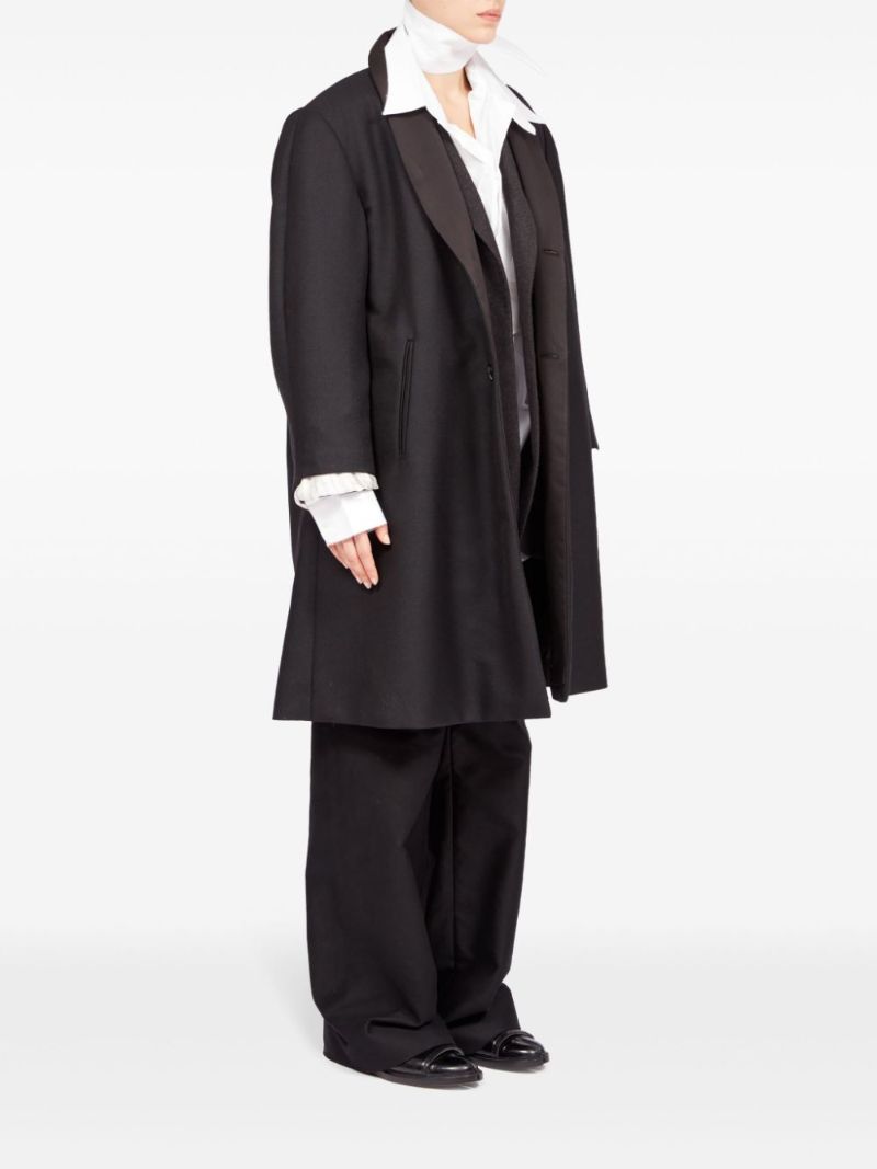 Black Single-breasted Wool Coat