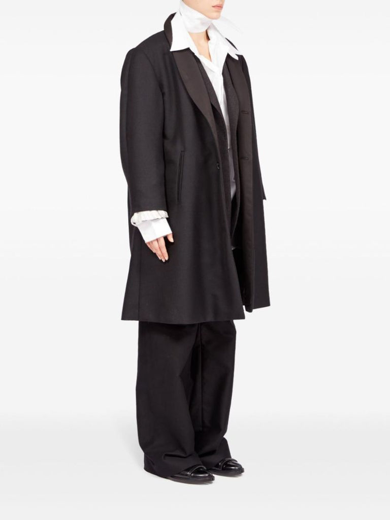 Black Single-breasted Wool Coat
