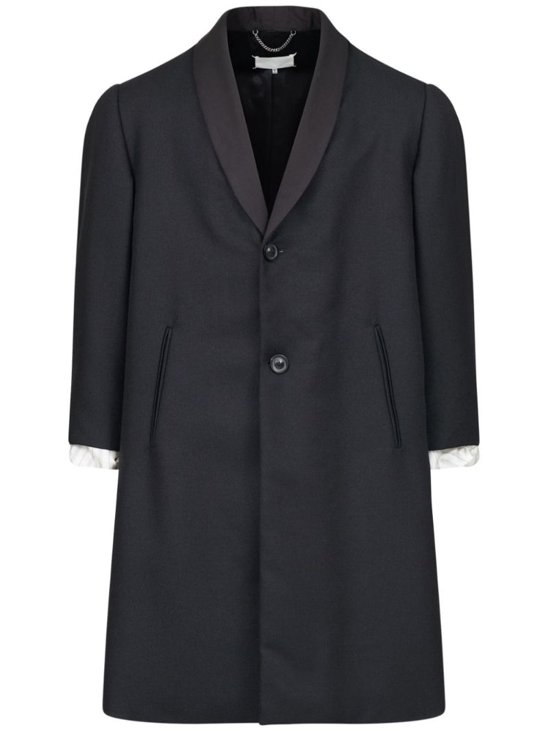 Black Single-breasted Wool Coat