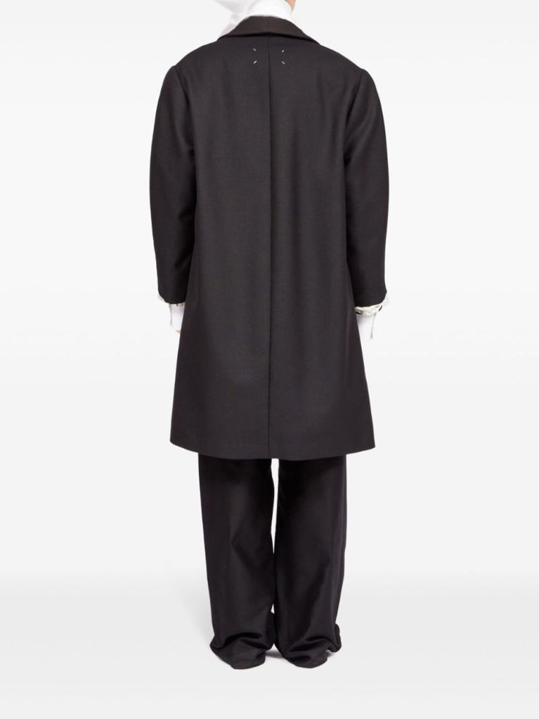 Black Single-breasted Wool Coat