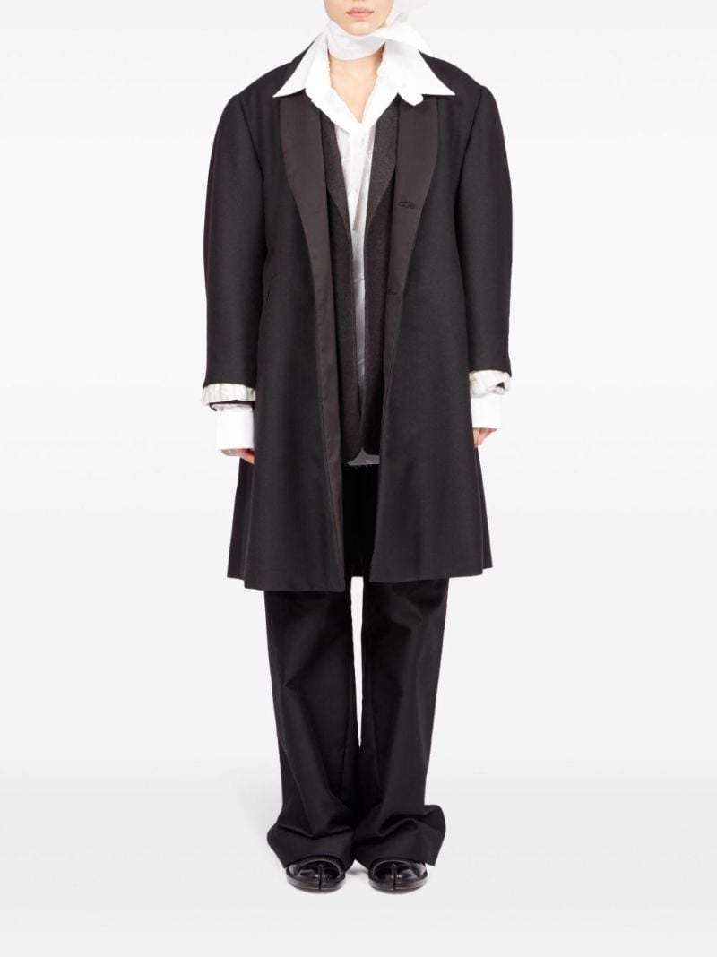 Black Single-breasted Wool Coat