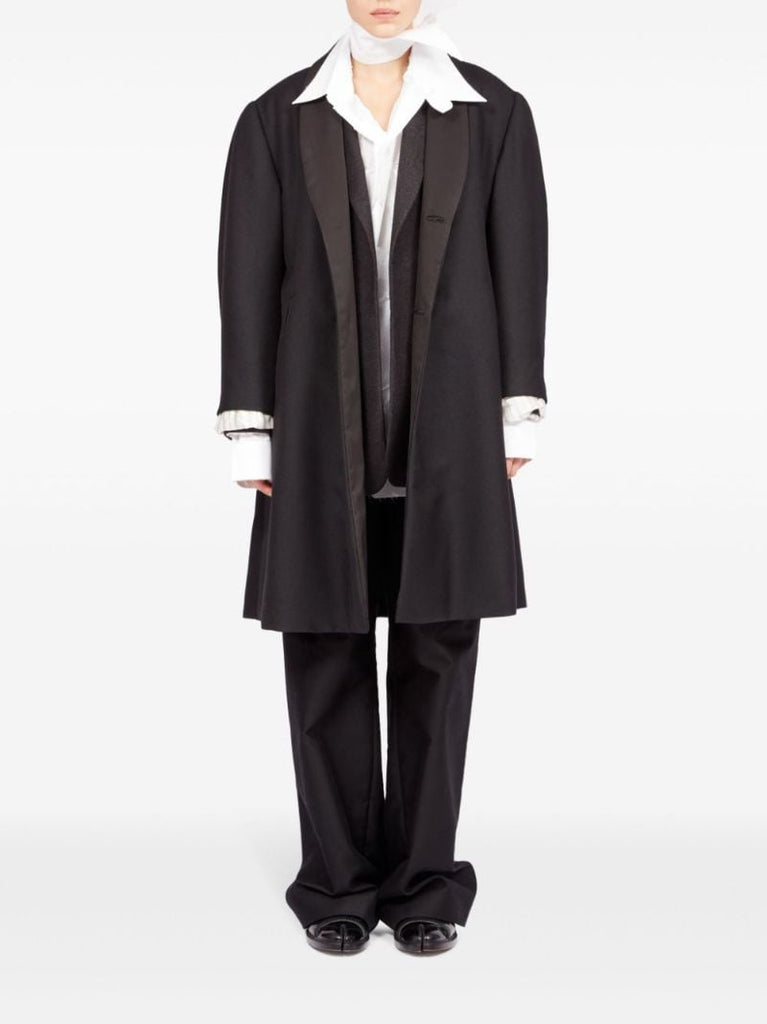 Black Single-breasted Wool Coat