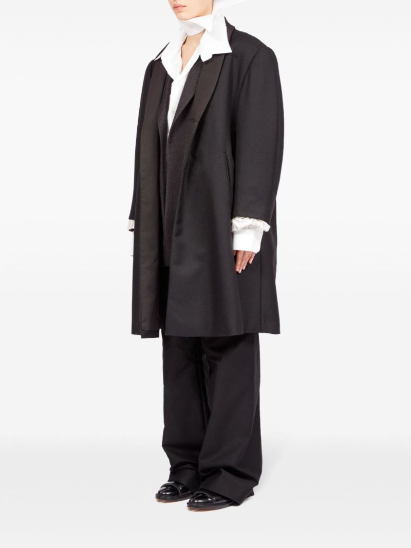Black Single-breasted Wool Coat