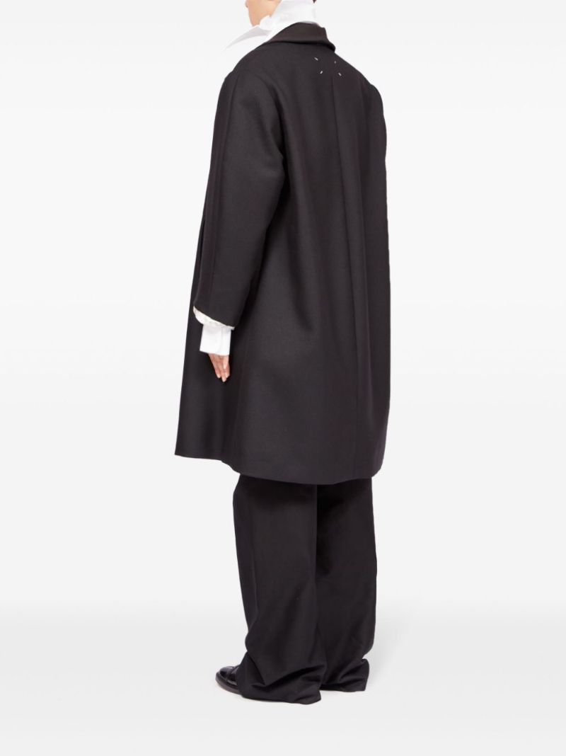 Black Single-breasted Wool Coat