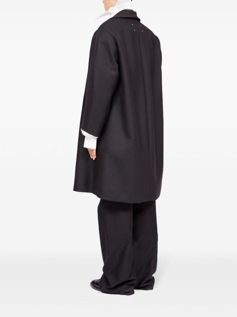 Black Single-breasted Wool Coat