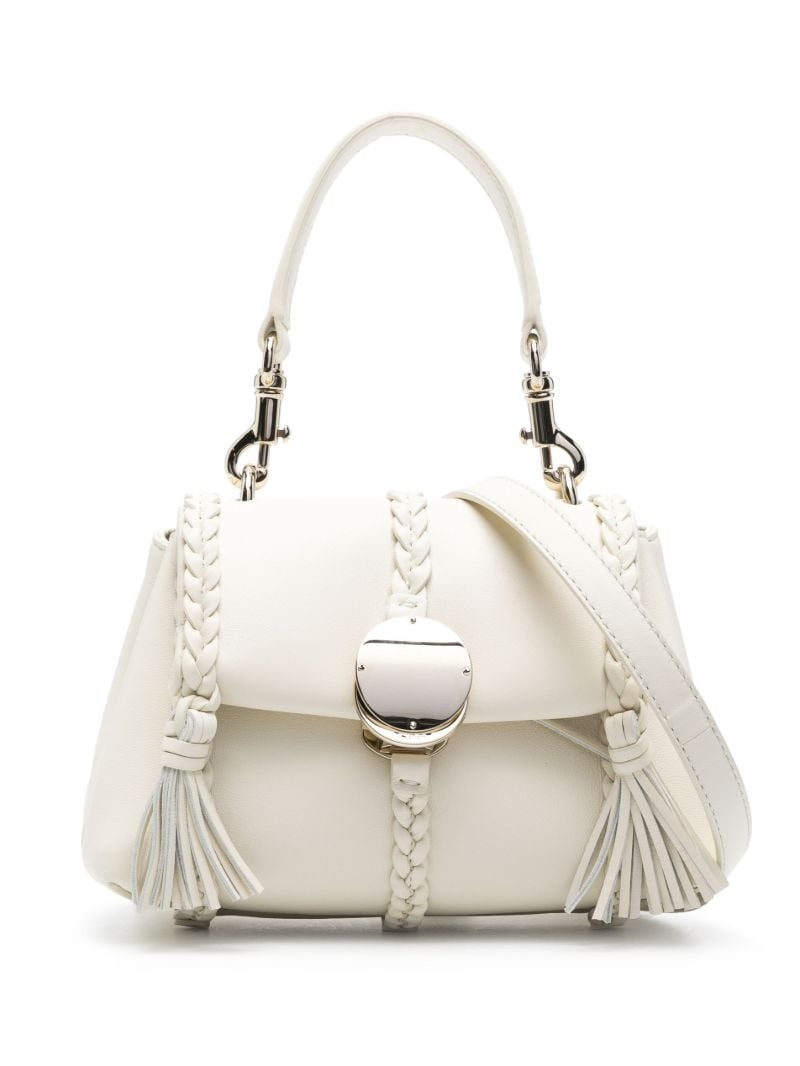 White Penelope Small Leather Shoulder Bag