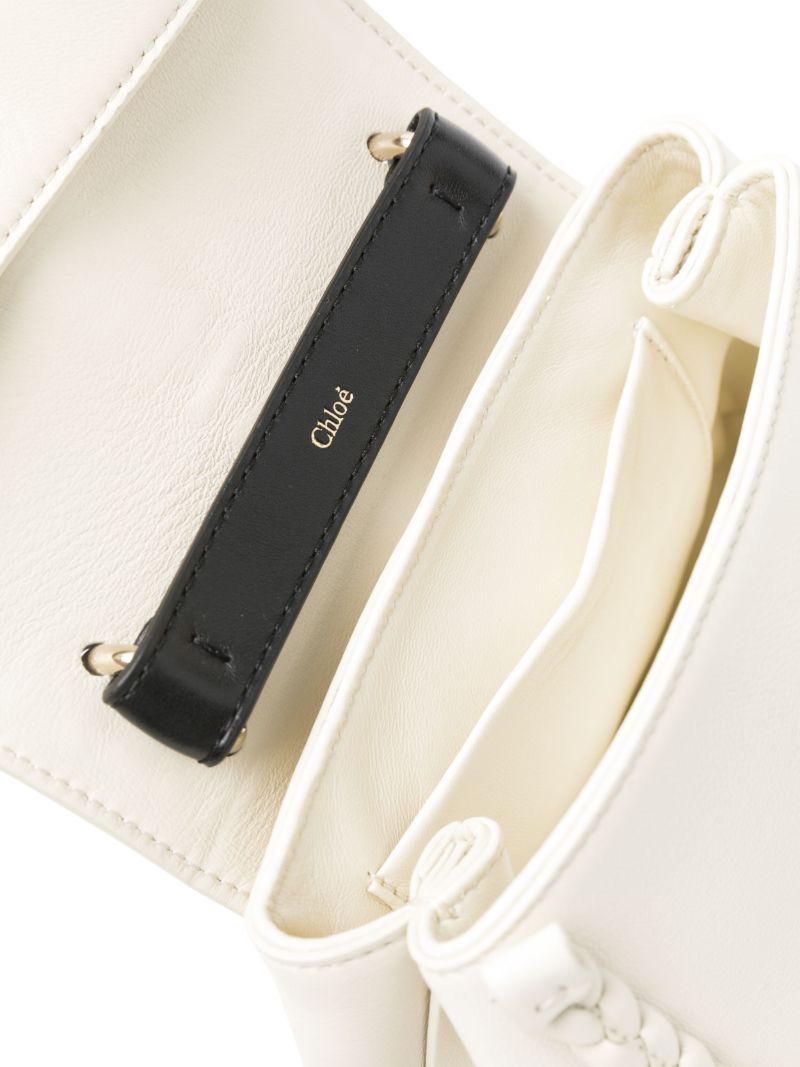 White Penelope Small Leather Shoulder Bag