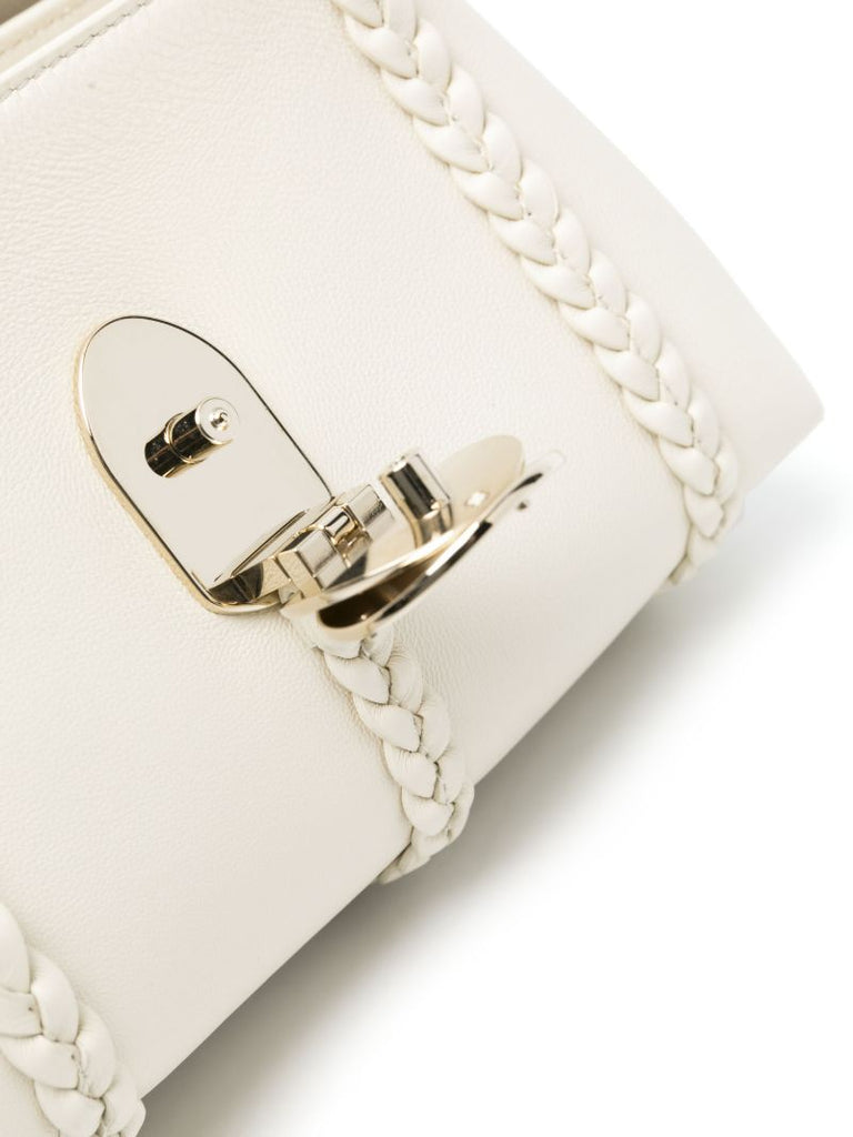 White Penelope Small Leather Shoulder Bag