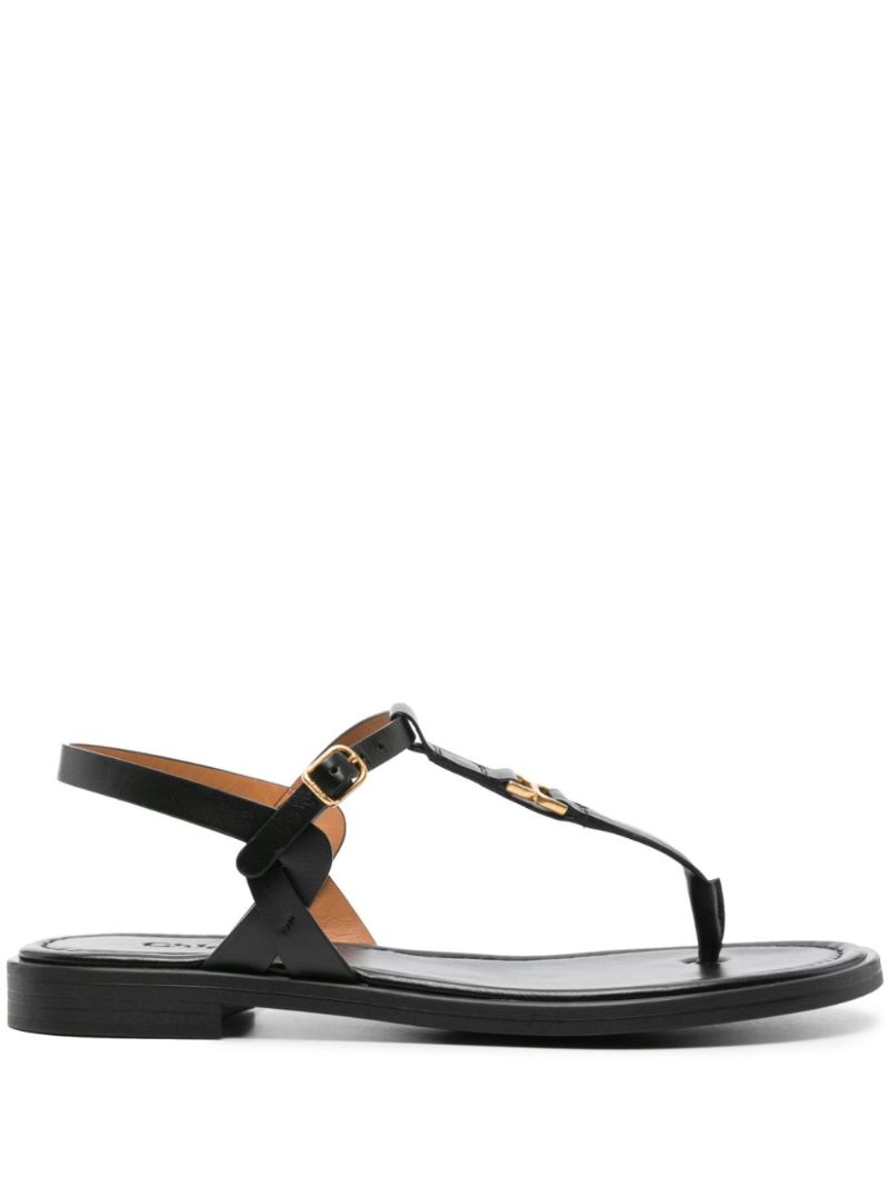 Black Marcie Leather Sandals