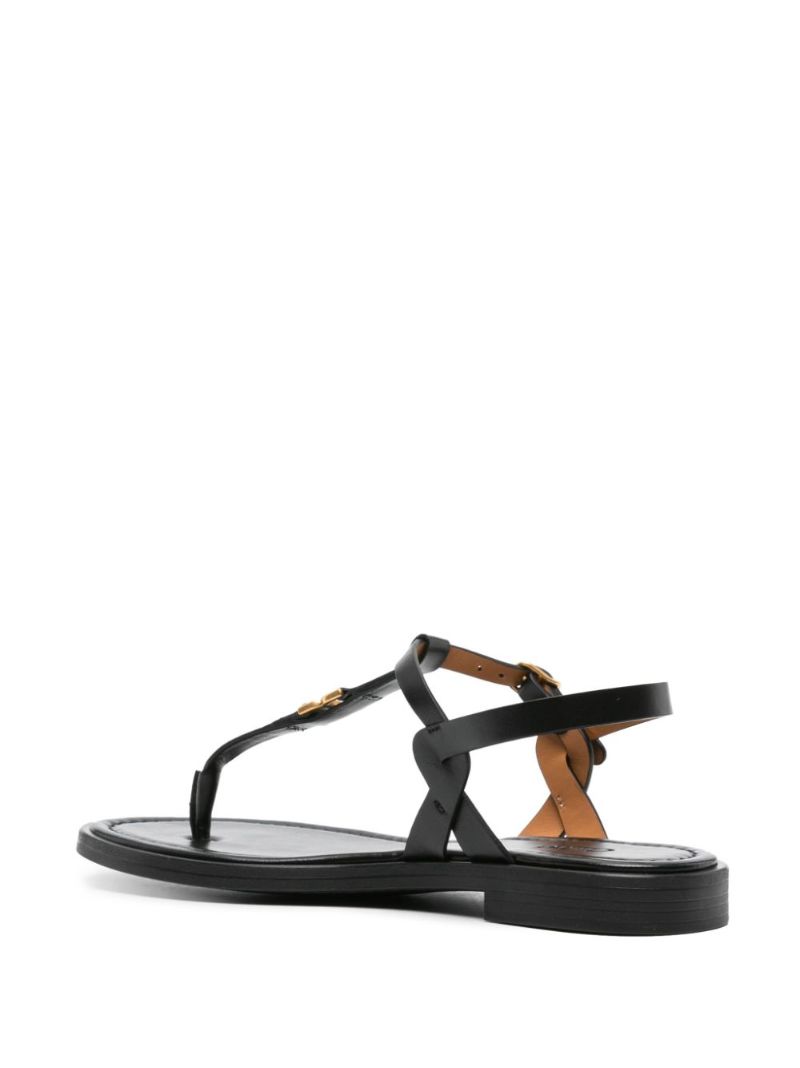 Black Marcie Leather Sandals