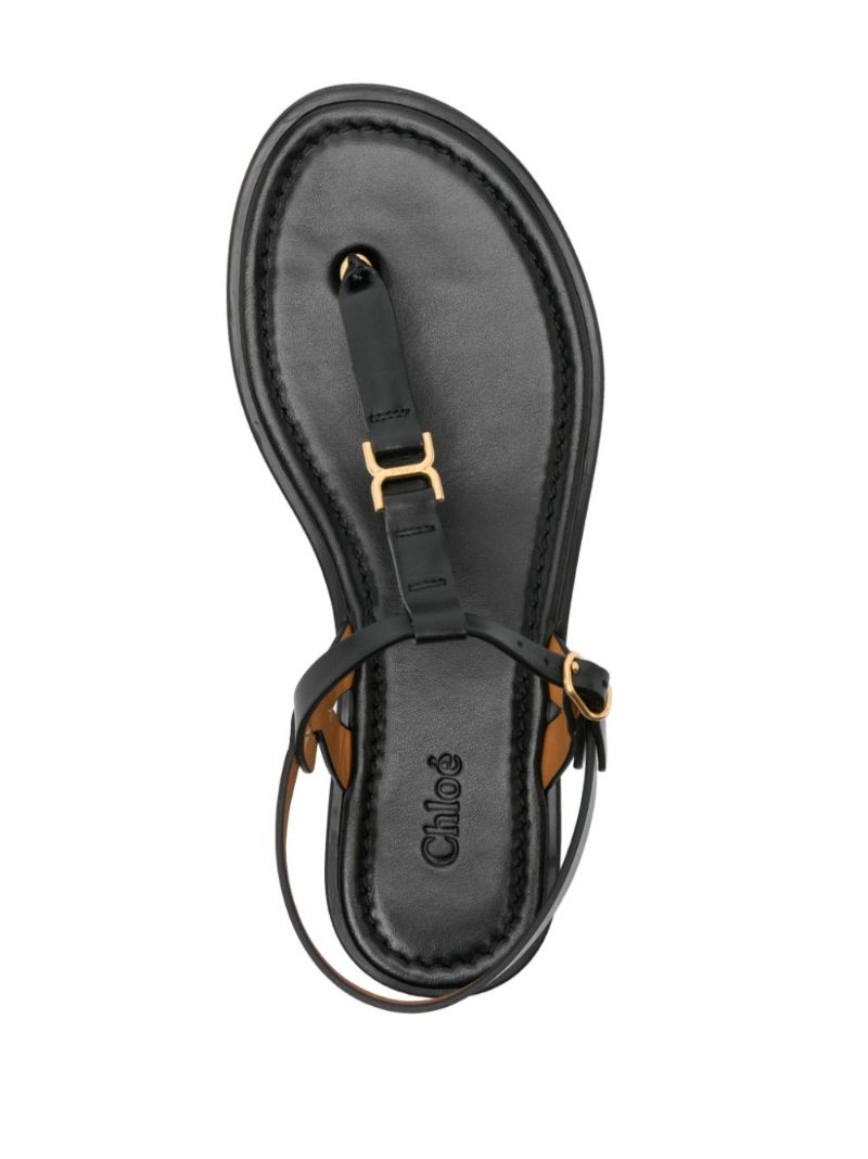 Black Marcie Leather Sandals