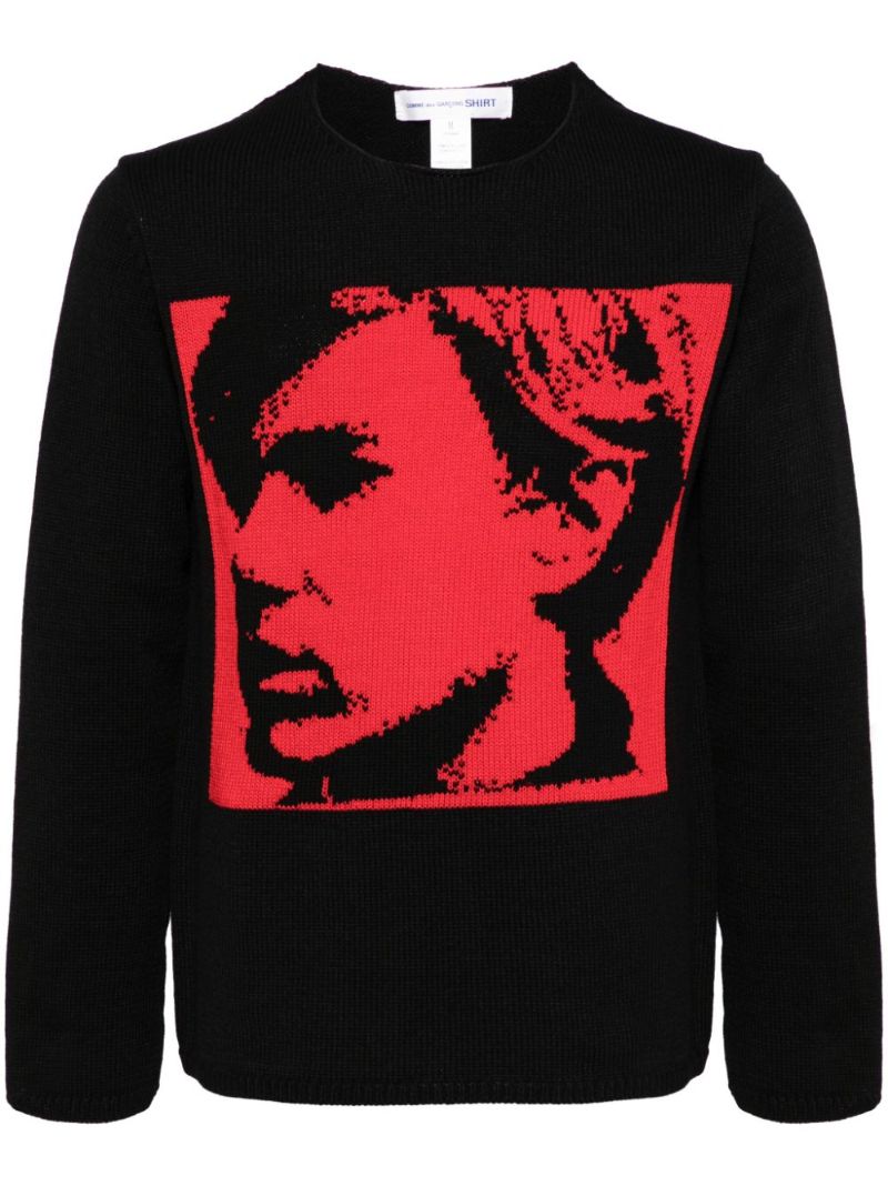 Black Andy Warhol Intarsia Sweater