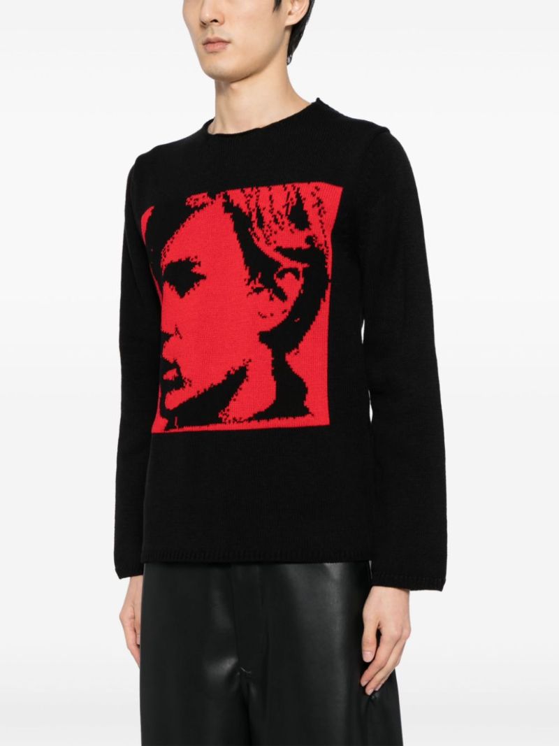 Black Andy Warhol Intarsia Sweater