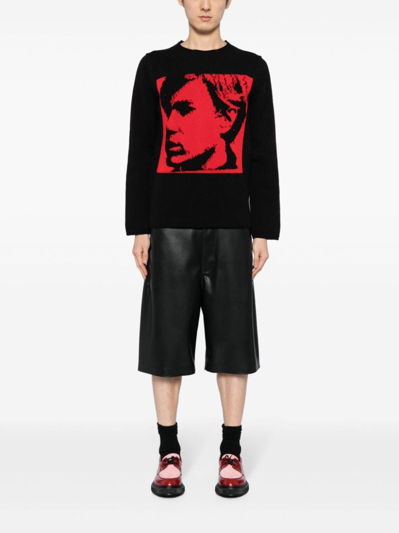 Black Andy Warhol Intarsia Sweater