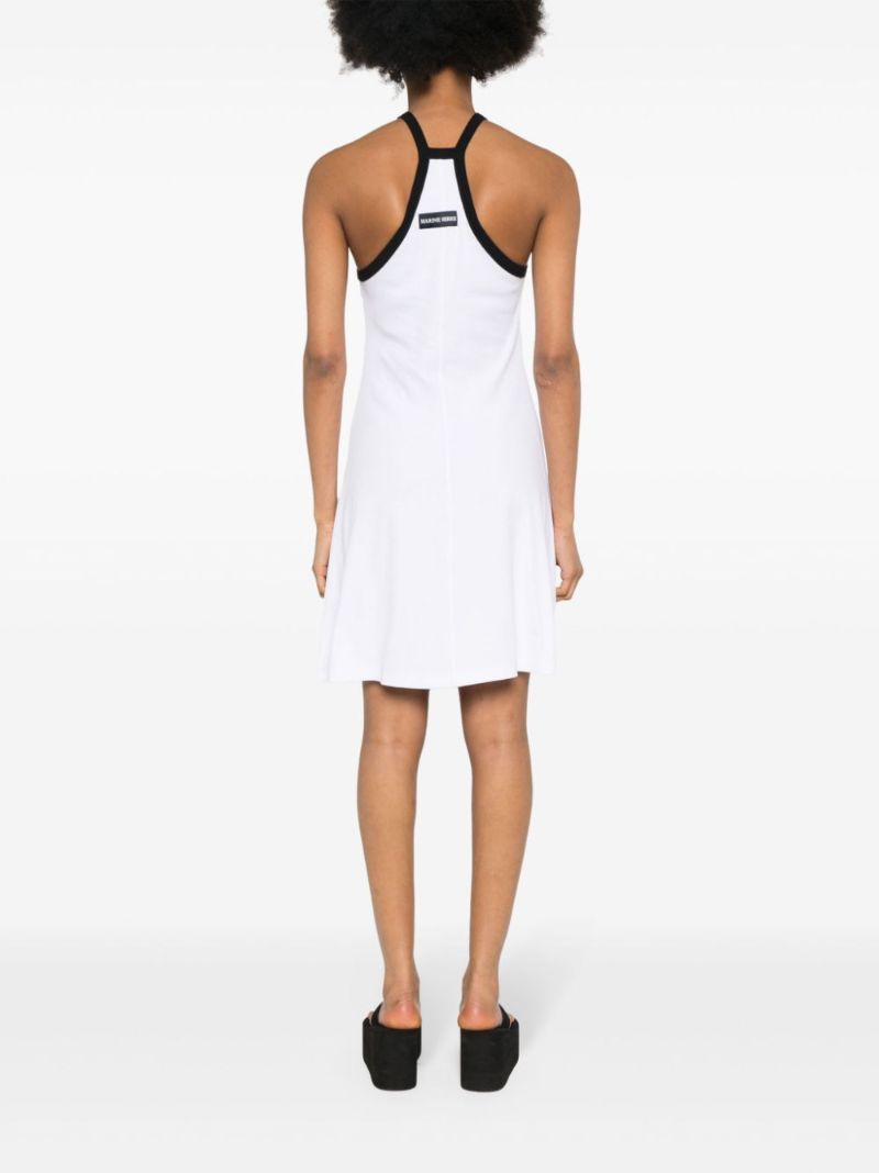 White Crescent Moon Embroidered Mini Dress