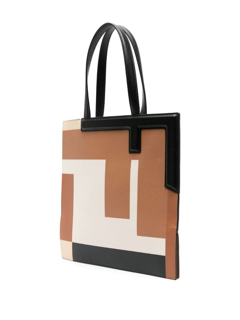 Brown Flip Medium Tote Bag