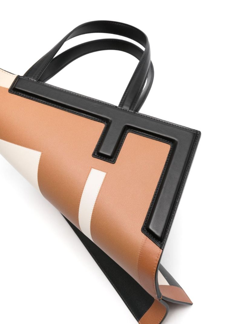 Brown Flip Medium Tote Bag