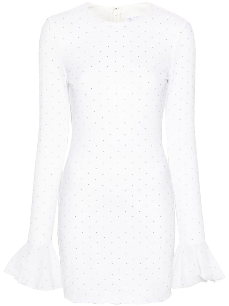 White Crystal-embellished Mini Dress