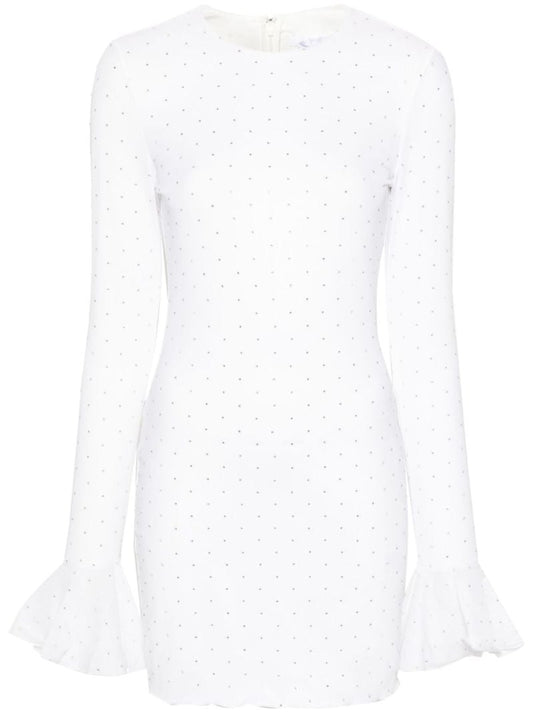 White Crystal-embellished Mini Dress
