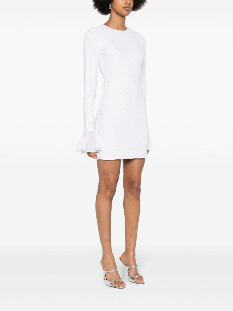 White Crystal-embellished Mini Dress
