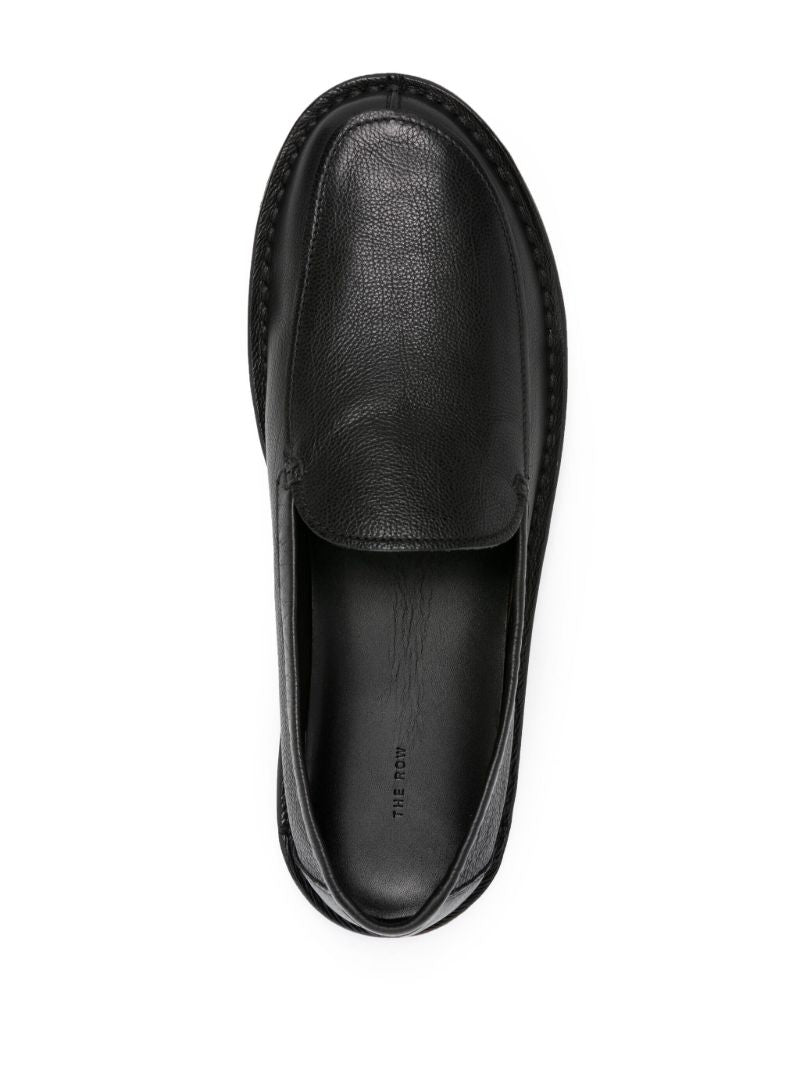 Black Cary Leather Loafers