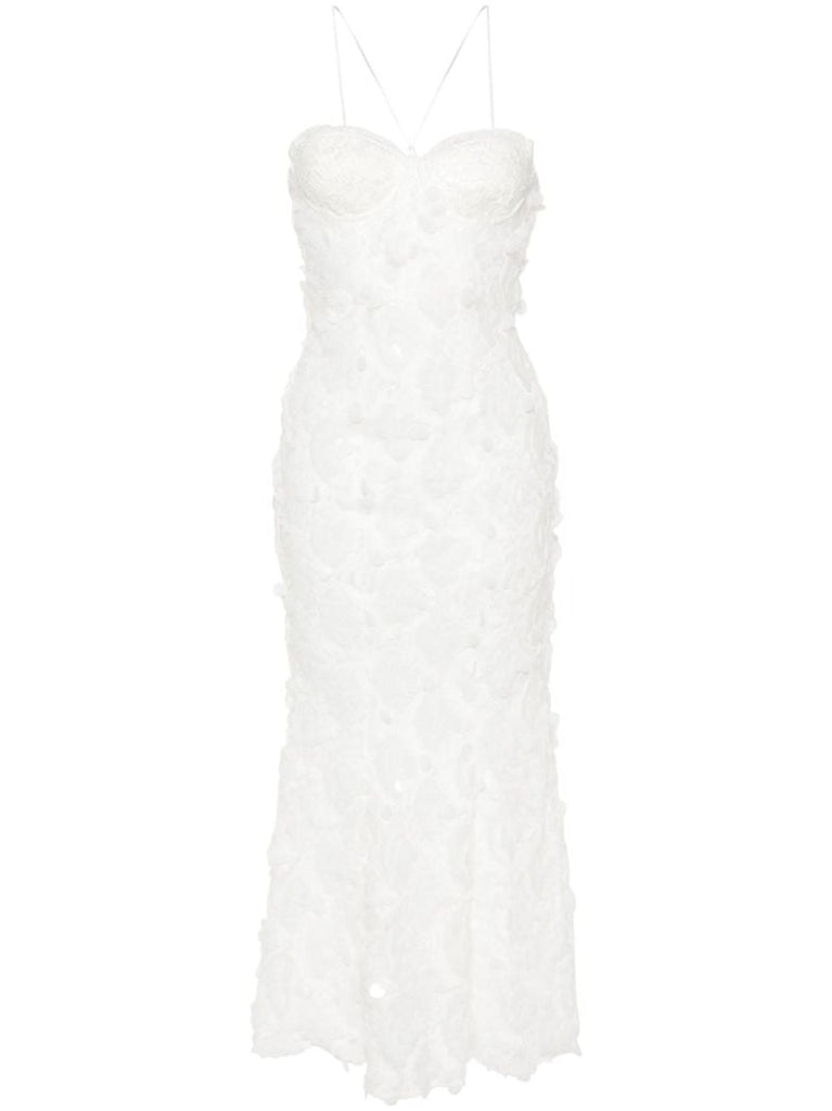 White Sequinned Midi Dress