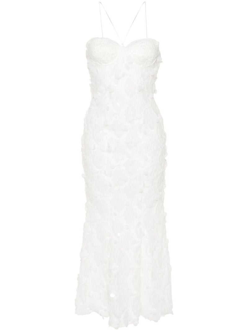 White Sequinned Midi Dress