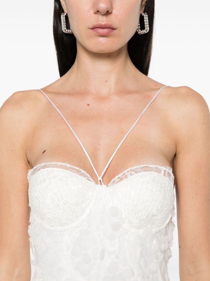 White Sequinned Midi Dress