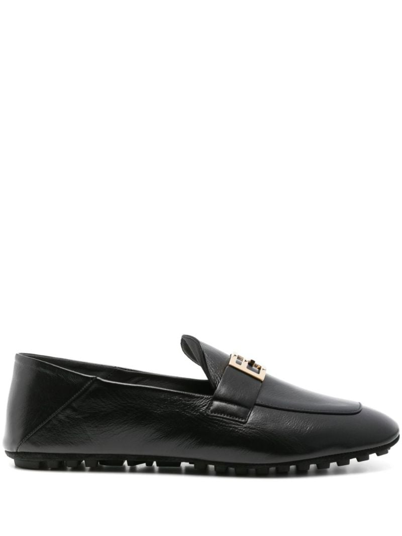 Black Baguette Leather Loafers