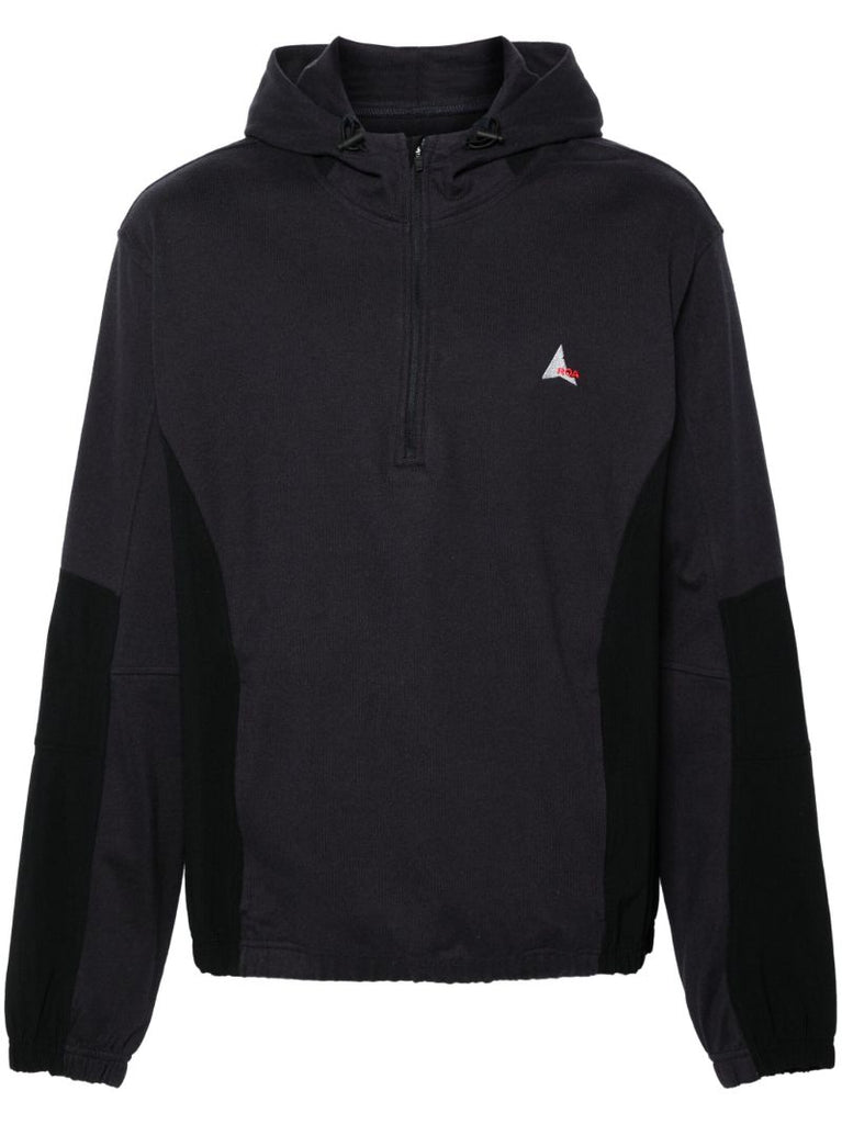 Black Panelled Hoodie