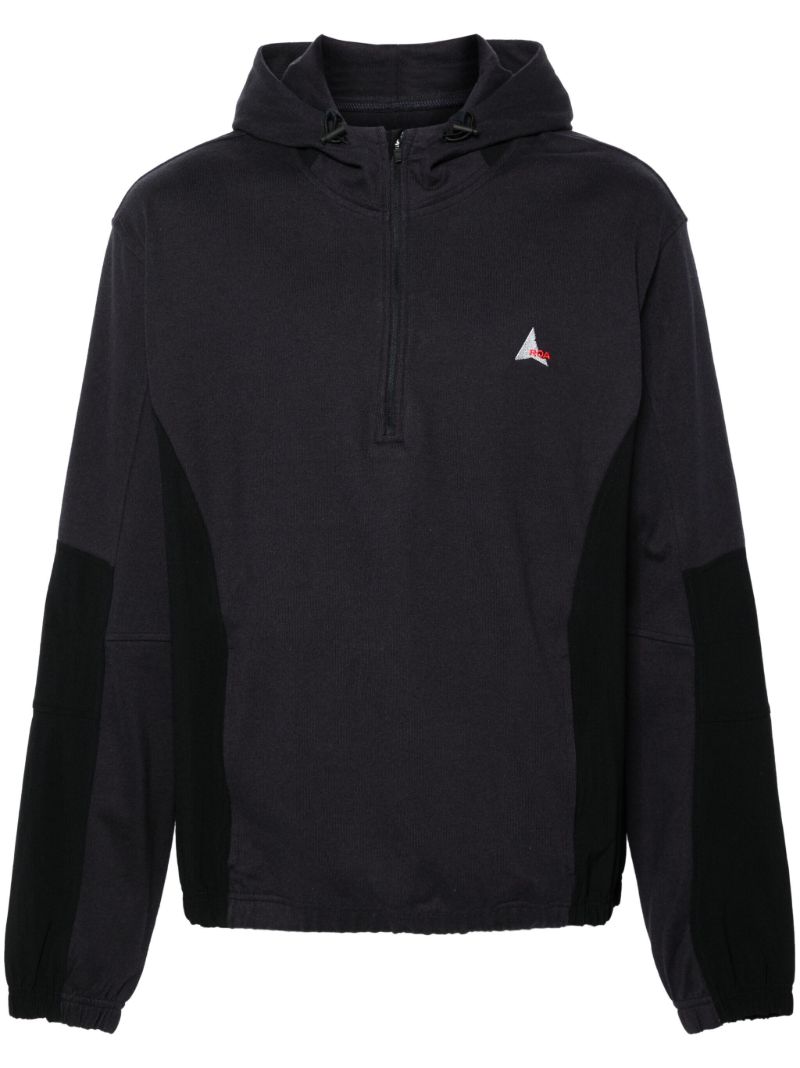 Black Panelled Hoodie