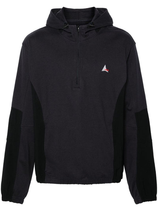 Black Panelled Hoodie
