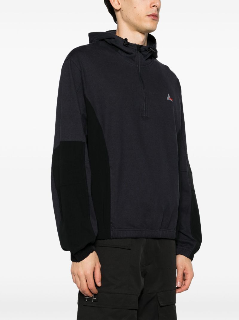 Black Panelled Hoodie