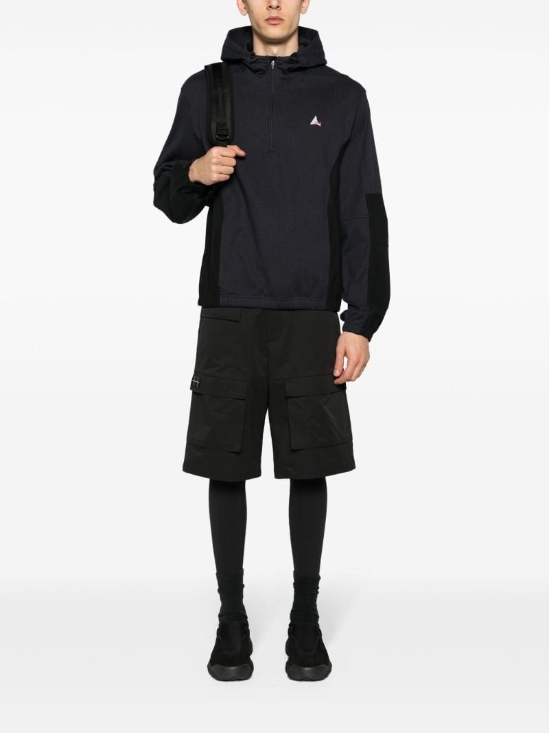 Black Panelled Hoodie