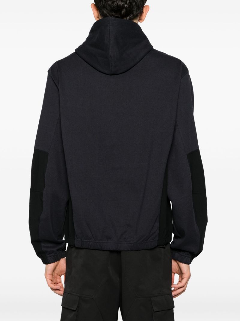 Black Panelled Hoodie