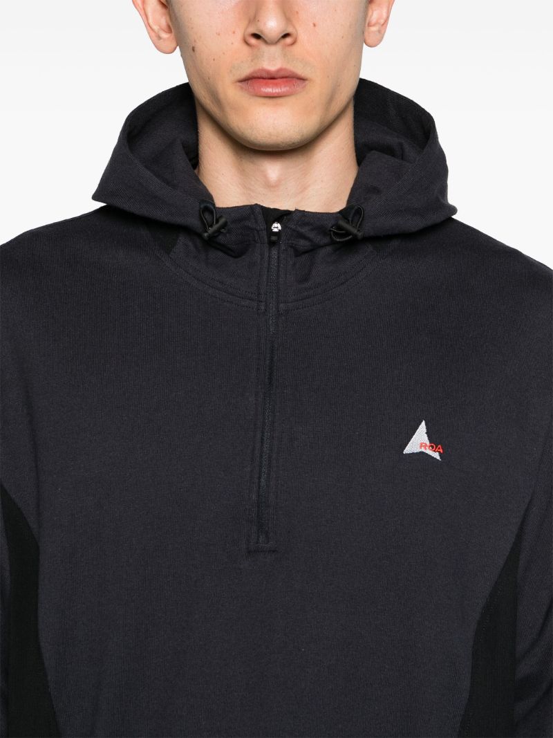 Black Panelled Hoodie
