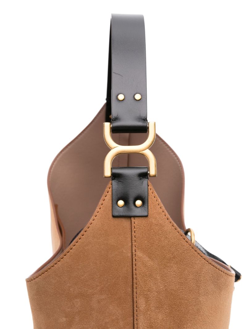 Neutral Marcie Suede Shoulder Bag