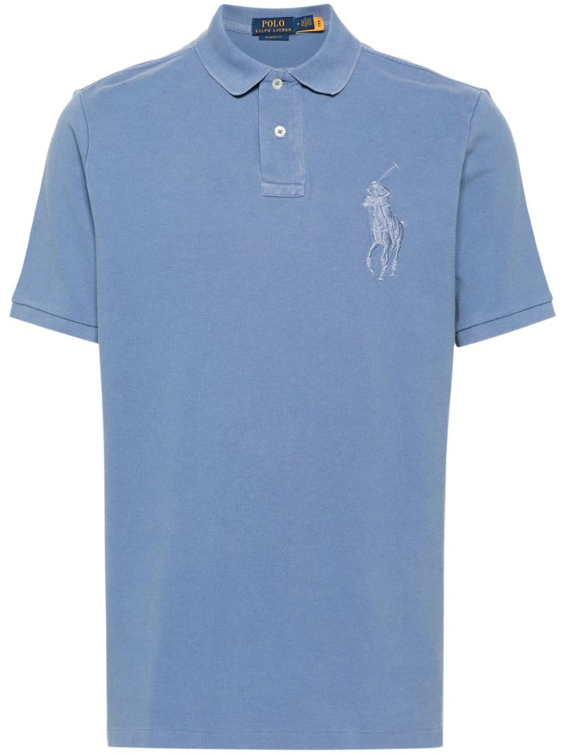 Blue Logo Embroidery Polo Shirt