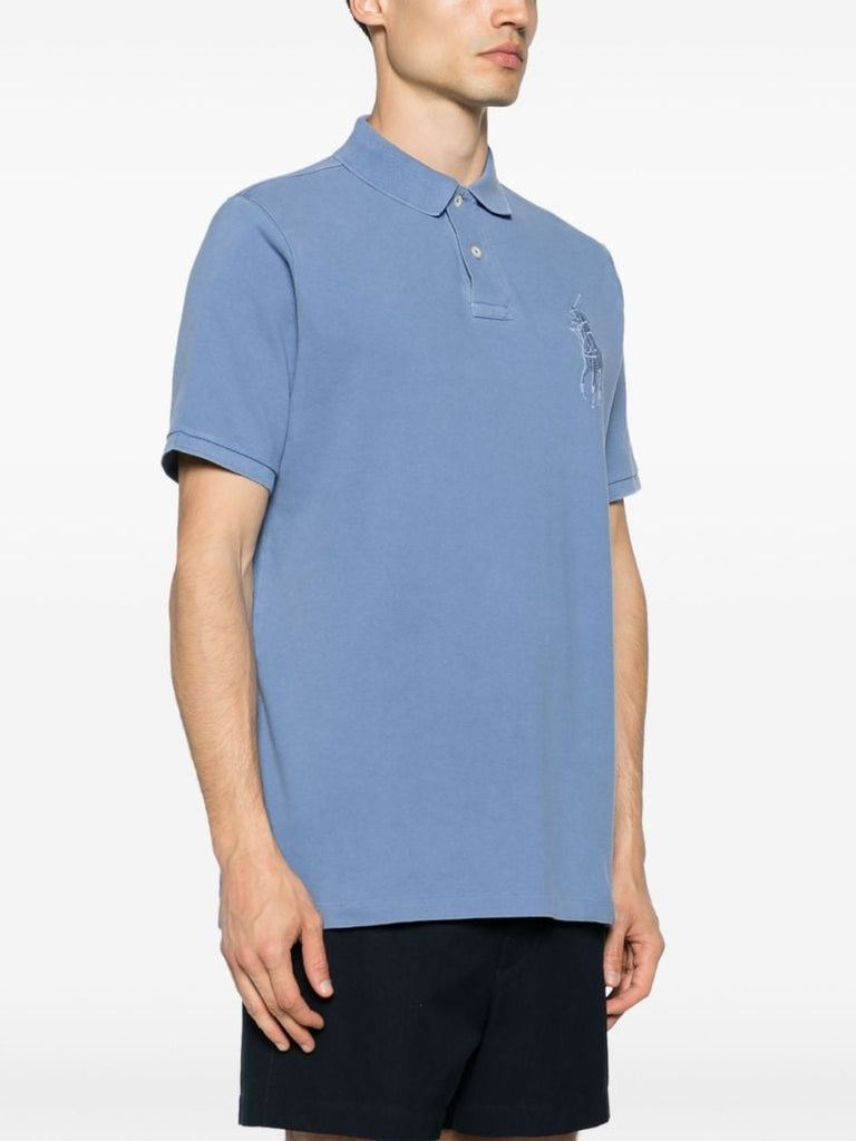 Blue Logo Embroidery Polo Shirt
