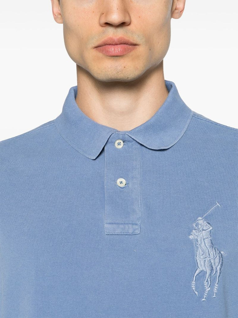 Blue Logo Embroidery Polo Shirt