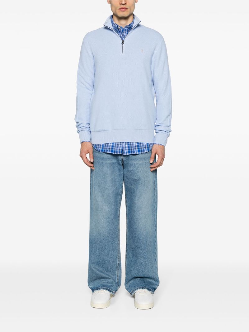 Light Blue Polo Pony Embroidery Jumper