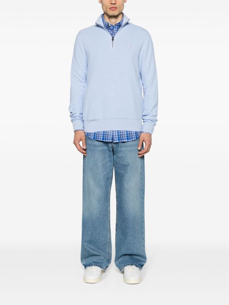 Light Blue Polo Pony Embroidery Jumper