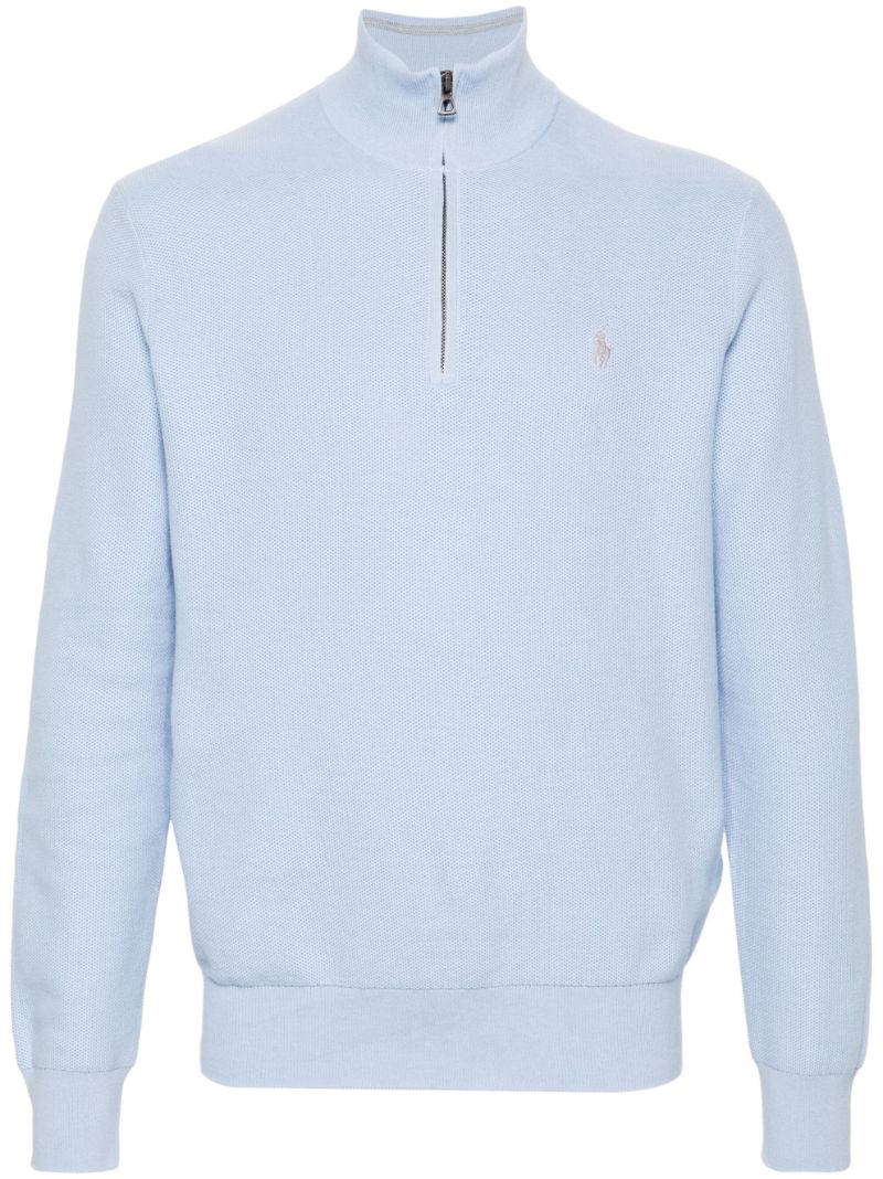 Light Blue Polo Pony Embroidery Jumper