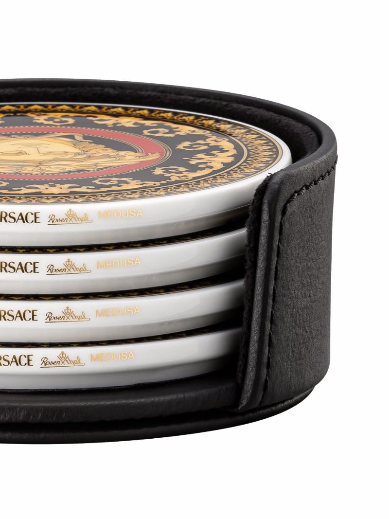 Black Medusa Porcelain Coaster Set