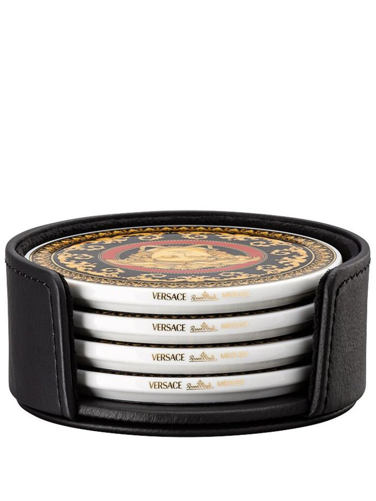 Black Medusa Porcelain Coaster Set