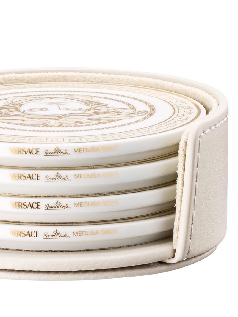 White Medusa Gala Porcelain Coaster Set