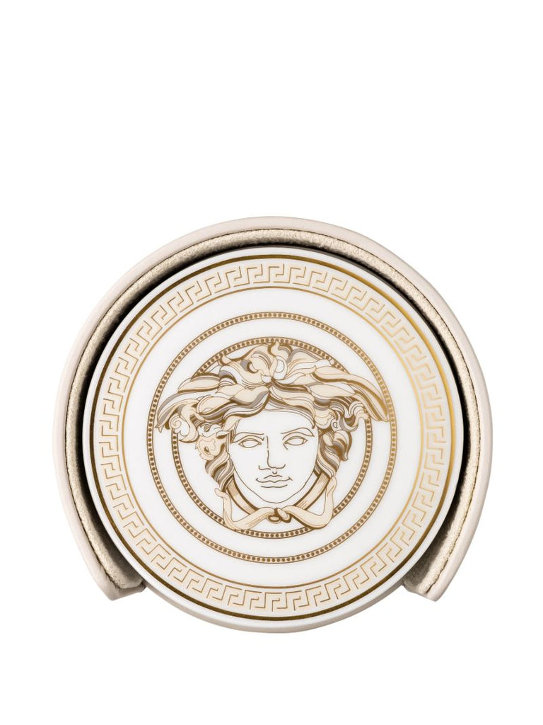White Medusa Gala Porcelain Coaster Set