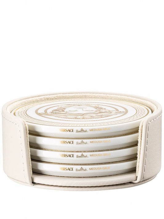 White Medusa Gala Porcelain Coaster Set