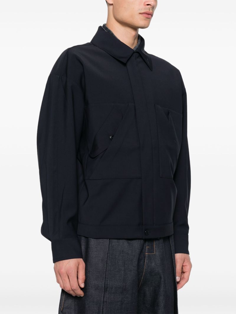 Blue Flap-pocket Bomber Jacket